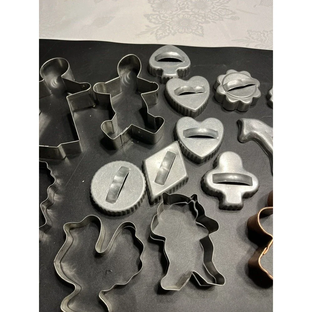 Lot of 15 Vintage Metal Cookie Cutter